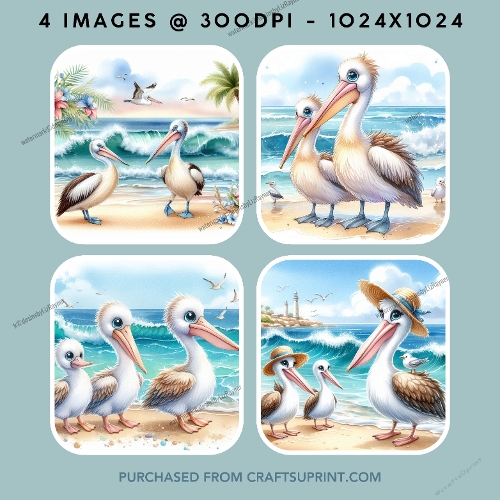 Pelicans at the Beach