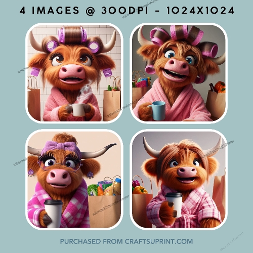 Whimsical Highland Cow