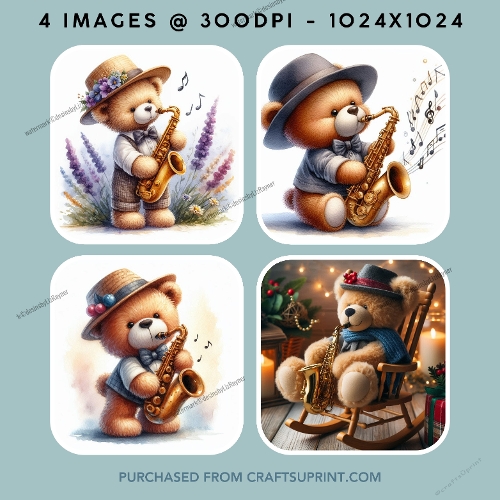 Teddy Bear Playing the Saxophone