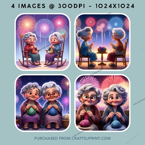 Two Grandmothers Knitting