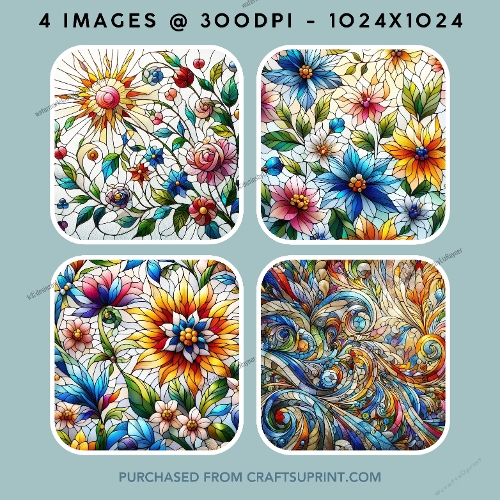 Decorative Stained Glass Floral