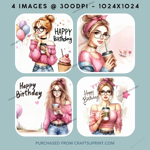 Happy Birthday Girl in Pink