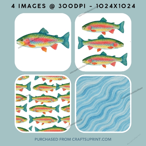 Watercolour Trout Clipart (Set 1)