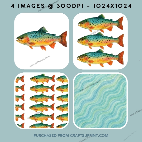 Watercolour Trout Clipart (Set 2)