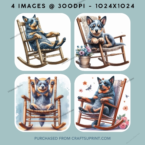 Blue Heeler Sitting on a Rocking Chair