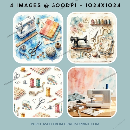 Watercolour Sewing Theme