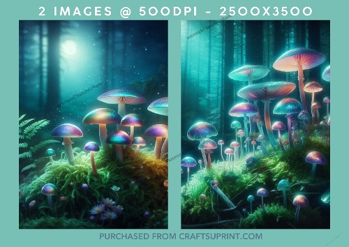 Magical Neon Mushrooms