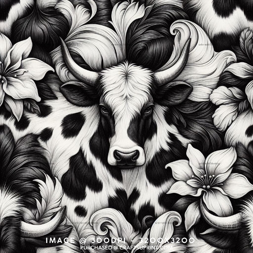 Dramatic Black and White Cow