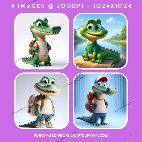 Back to School Cute Crocodile
