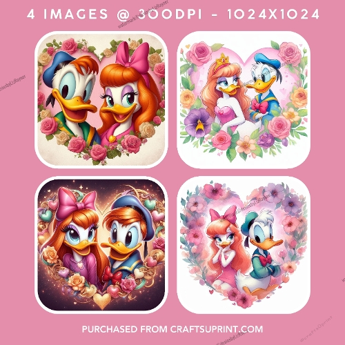 Sweet Cartoon Duck Romance