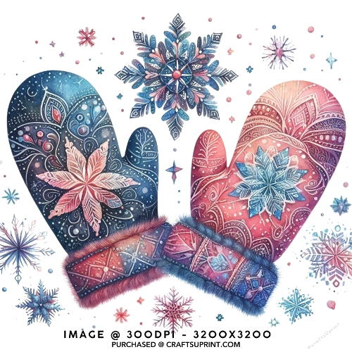 Winter Mittens and Intricate Snowflakes