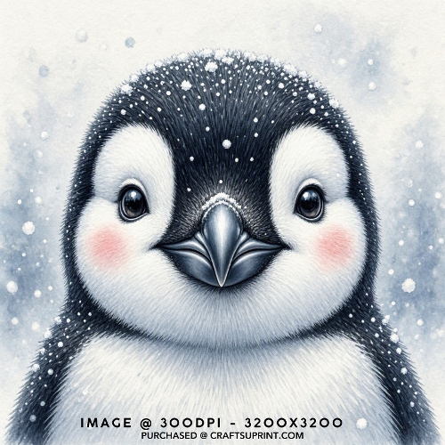 Penguin Close Up Portrait Winter Christmas