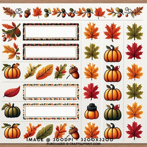 Autumn Thanksgiving Pumpkin and Maple Leaf