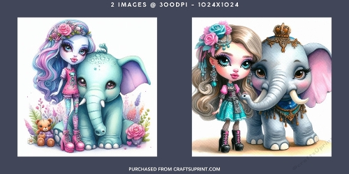 Whimsical Princess Doll and Royal Elephant Companion