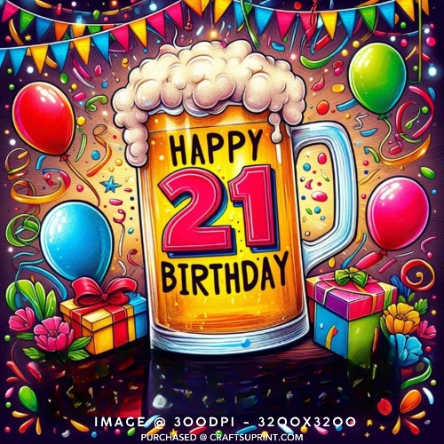 Happy 21st Birthday Beer Mug Celebration