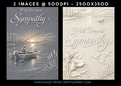 Serene Masculine & Nature With Deepest Sympathy Cards (set 1)