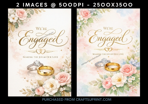 Elegant Were Engaged Floral Announcement Cards