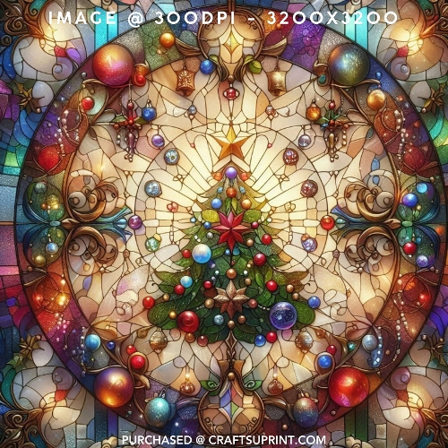 Ornate Christmas Tree-Stained Glass