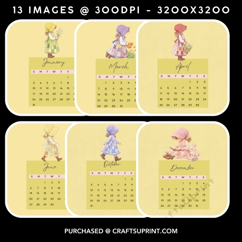 Vintage Country Girl 2027 Calendar with Individual Months