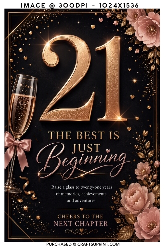 Elegant Rose Gold 21st Birthday the Best Is Just Beginning Card Front