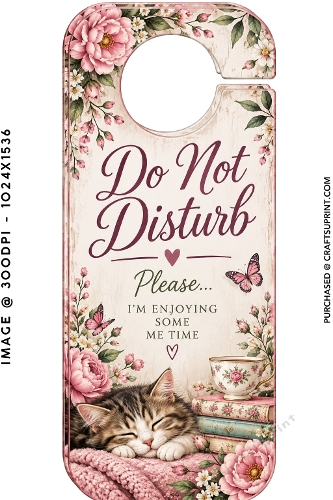 Charming Vintage Do Not Disturb Floral Door Hanger Printable