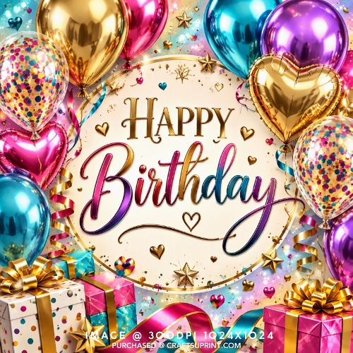 Happy Birthday Celebration, Colourful Balloons, Birthday Gifts, Confetti & Party Clipart (set 1)