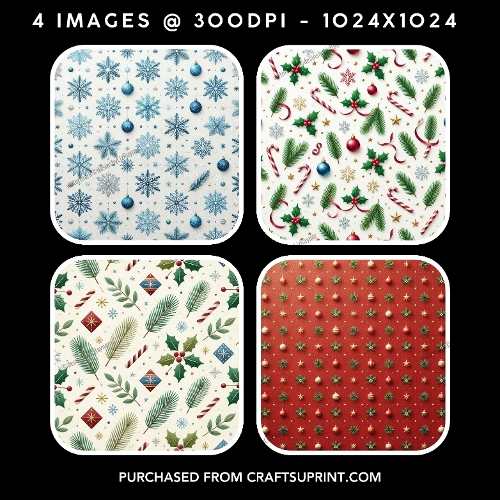 Christmas Patterns Holly & Candy Canes Backgrounds (Set 1)
