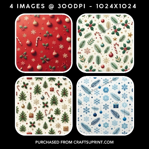 Christmas Patterns Holly & Candy Canes Backgrounds (Set 2)