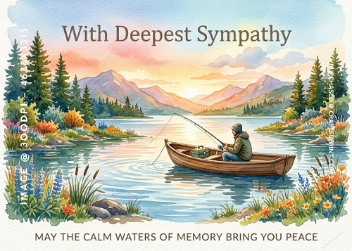 With Deepest Sympathy Fisherman Lake Landscape Card Background