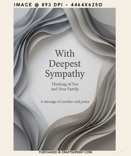 With Deepest Sympathy 3D Layered Papercut Wave Card Background