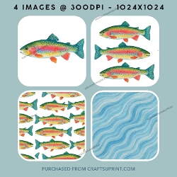 Watercolour Trout Clipart (Set 1)