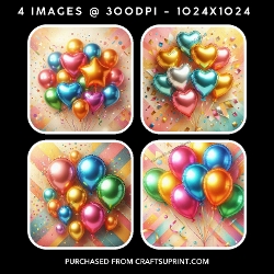 cup1469750_101667 - Metallic Foil Birthday Balloons Clipart Backgrounds