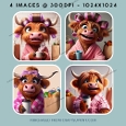 Whimsical Highland Cow