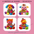 Rainbow Knitted Animal Images (set 1)