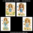 Cute Whimsical Spring Girl in Denim