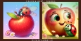 Cute Red Apple and Ladybug Friends Whimsical Garden
