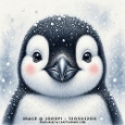 Penguin Close Up Portrait Winter Christmas