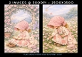 Vintage Hobbie Style Girl with Bunny Garden Set 2