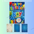 Vibrant Blue Stars Happy Birthday to an Amazing Boy Card Kit