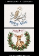Cute Christmas owl and deer – 2 Printable Holiday Card Fronts