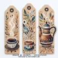 Boho Botanical Coffee and Teapot Bookmarks