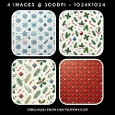Christmas Patterns Holly & Candy Canes Backgrounds (Set 1)