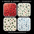 Christmas Patterns Holly & Candy Canes Backgrounds (Set 2)