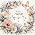 With Deepest Sympathy Watercolour Floral Butterflies Card Background