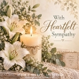 With Heartfelt Sympathy White Lily and Candle Card Background
