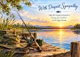 With Deepest Sympathy Fishing Rod on Jetty Sunset Card Background