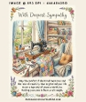 With Deepest Sympathy Sewing Machine and Quilt Craft Room Card Background