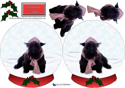 Scottie Dog Christmas Snow Globe