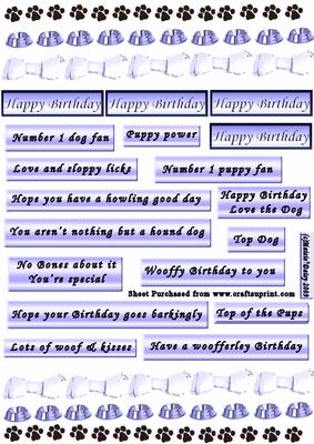 Dog Themed Captions & Borders Blue Colour