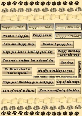 Dog Themed Captions & Borders Brown,cream Tones